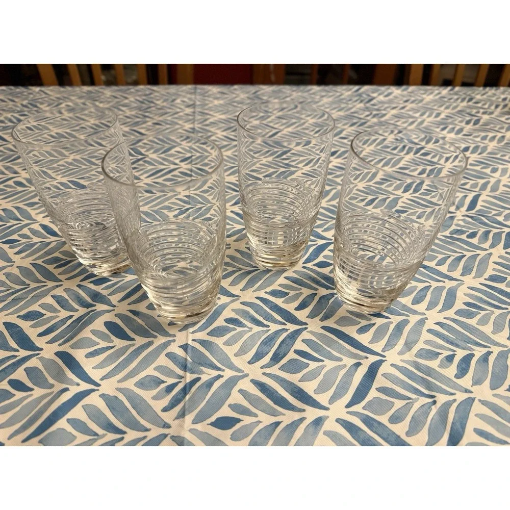 4 Crystal ROGASKA Highball Glasses Rogaska Vortex Drinking Glasses Clear Spiral